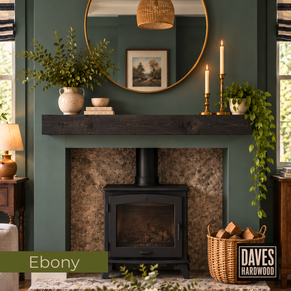Premium Solid Oak Fireplace Mantel Shelf | Rustic Oak Beam | 10cm High x 10cm Deep