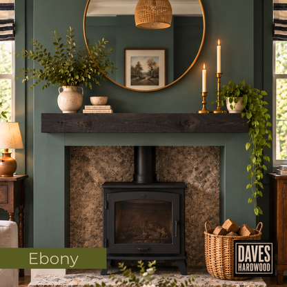 Premium Solid Oak Fireplace Mantel Shelf | Rustic Oak Beam | 10cm High x 10cm Deep