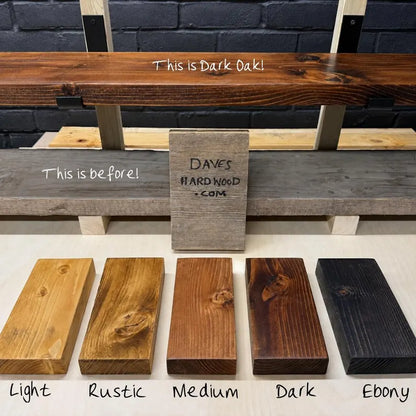 Handmade Solid Wood Rustic Wall Shelf with Brackets | Approx. 23cm Deep x 4cm Thick